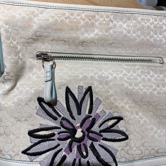 Coach White Floral Bee Crossbody Shoulder Bag F10871 - Picture 11 of 12